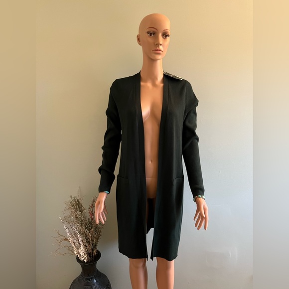 Lauren Ralph Lauren Solid green Ribbed Cardigan w/ Pockets, Size M , NWT!! - Picture 3 of 15